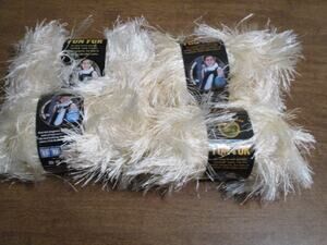 LION BRAND FUN FUR IVORY LOT OF 4